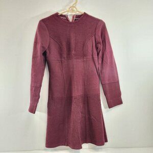 Vintage Handmade Maroon Burgundy Long Sleeve Dress